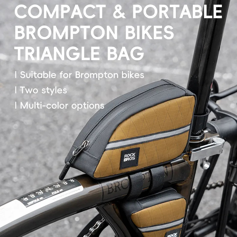 ROCKBROS Brompton Frame Bag for Folding Bikes with Compact Triangle Storage