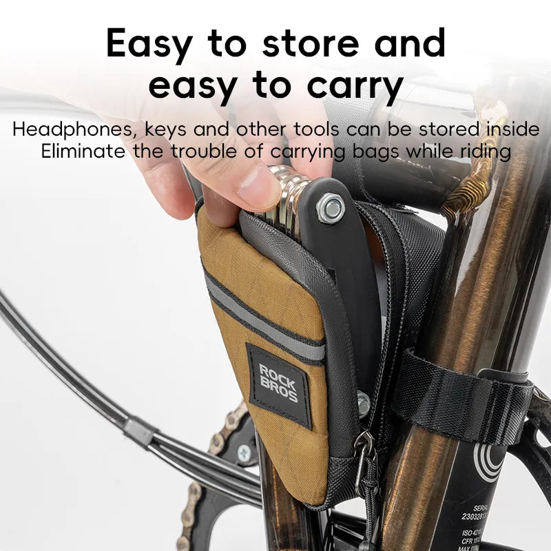 ROCKBROS Brompton Frame Bag for Folding Bikes with Compact Triangle Storage