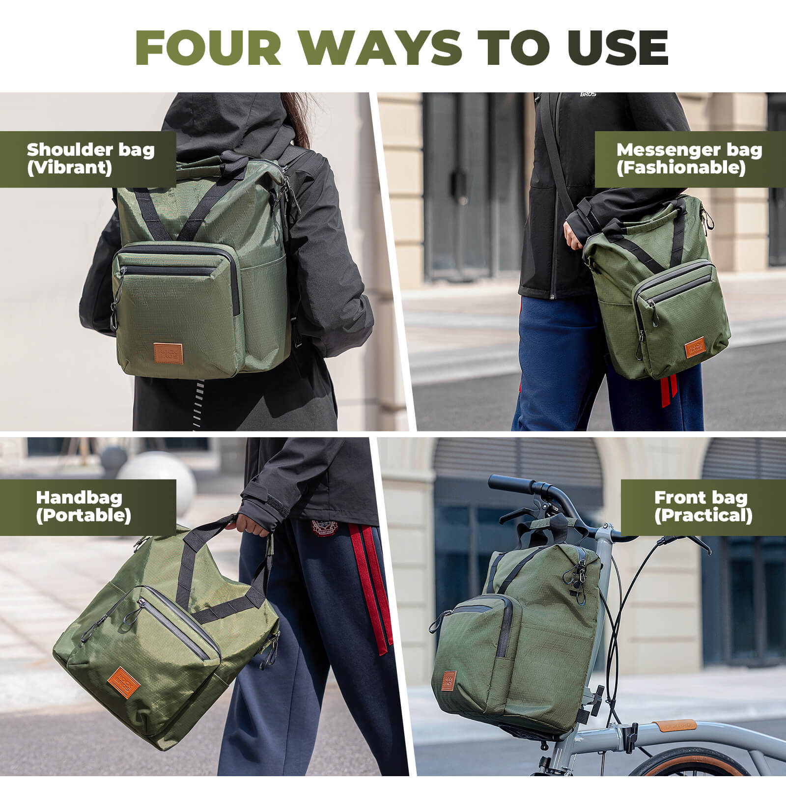 ROCKBROS Brompton Folding Bike Handlebar Bag Backpack