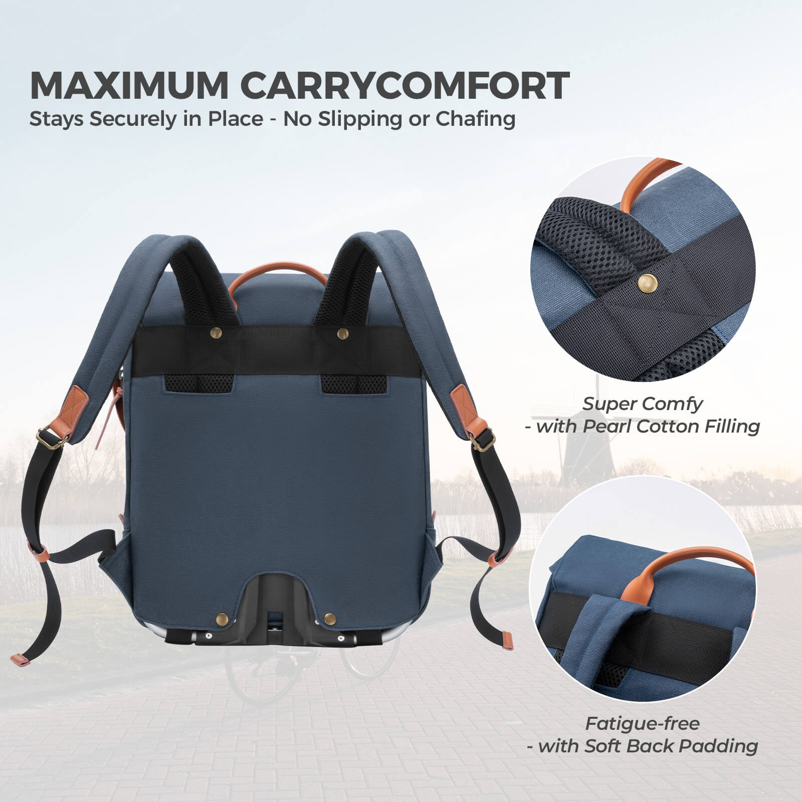 ROCKBROS Brompton folding bike handlebar bag backpack 8.3L for cycling storage