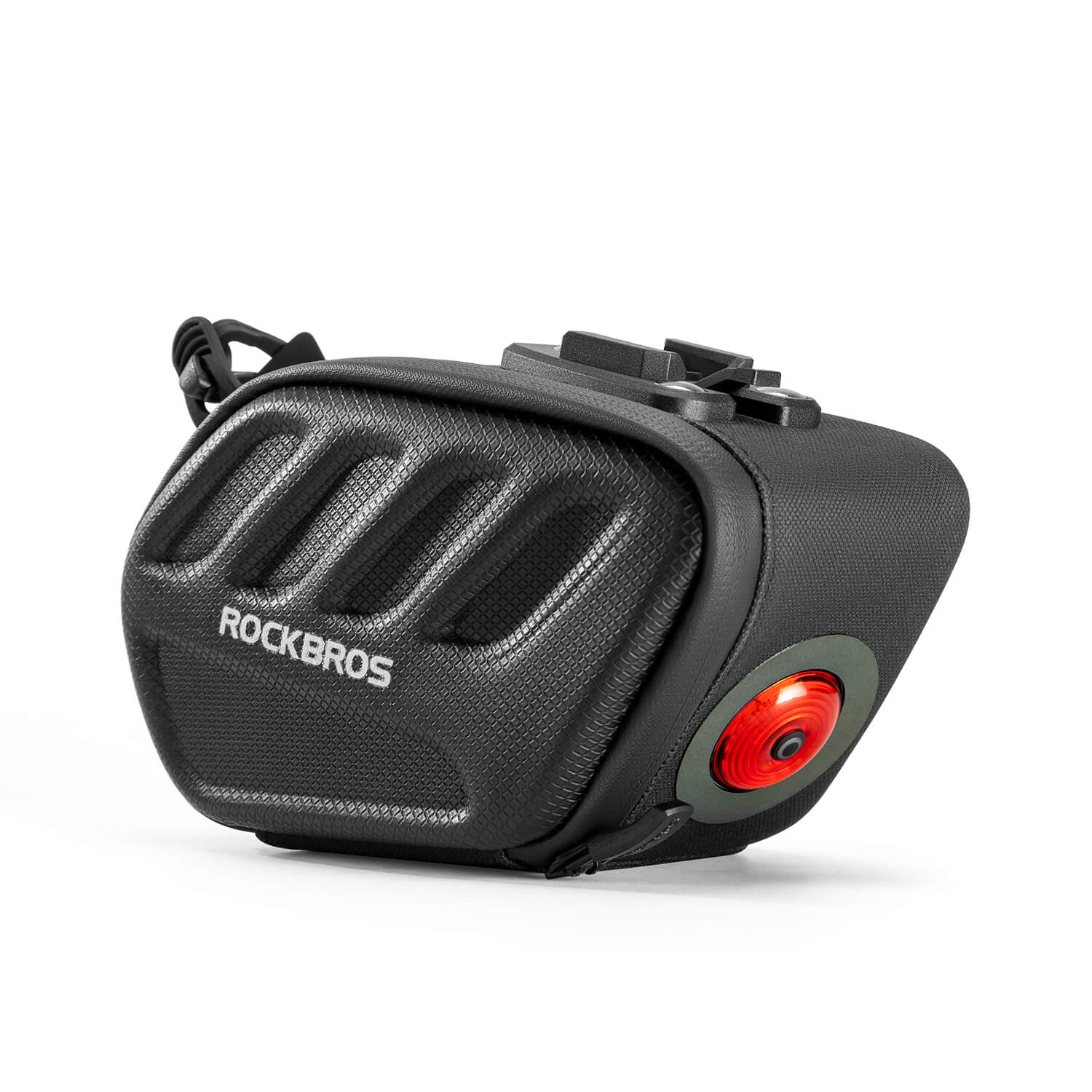 ROCKBROS C61 hard shell bike saddle bag with built-in light for safe cycling