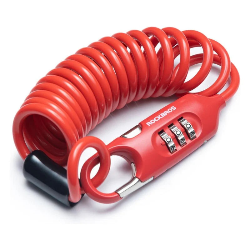 ROCKBROS combination bike cable lock anti-theft flexible steel lock for bicycles
#Color_Red