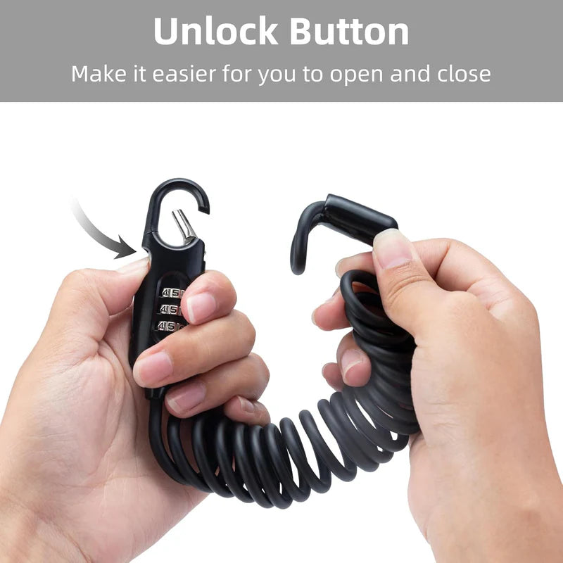 ROCKBROS combination bike cable lock anti-theft flexible steel lock for bicycles
#Color_Black