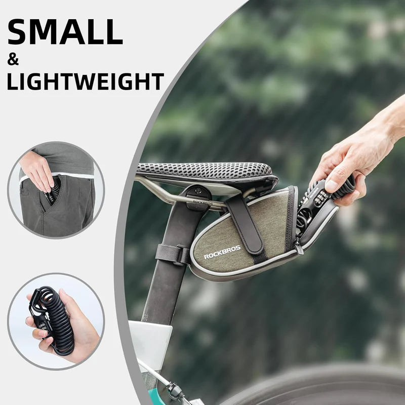 ROCKBROS combination bike cable lock anti-theft flexible steel lock for bicycles
#Color_Black