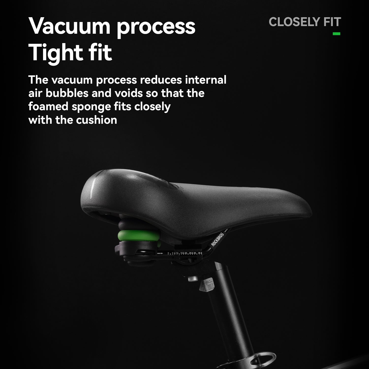 ROCKBROS comfort bike saddle seat with PU leather surface, shock-absorbing design, and ergonomic shape for daily commuting