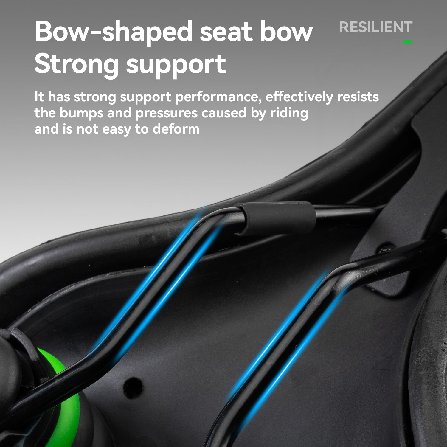 ROCKBROS comfort bike saddle seat with PU leather surface, shock-absorbing design, and ergonomic shape for daily commuting