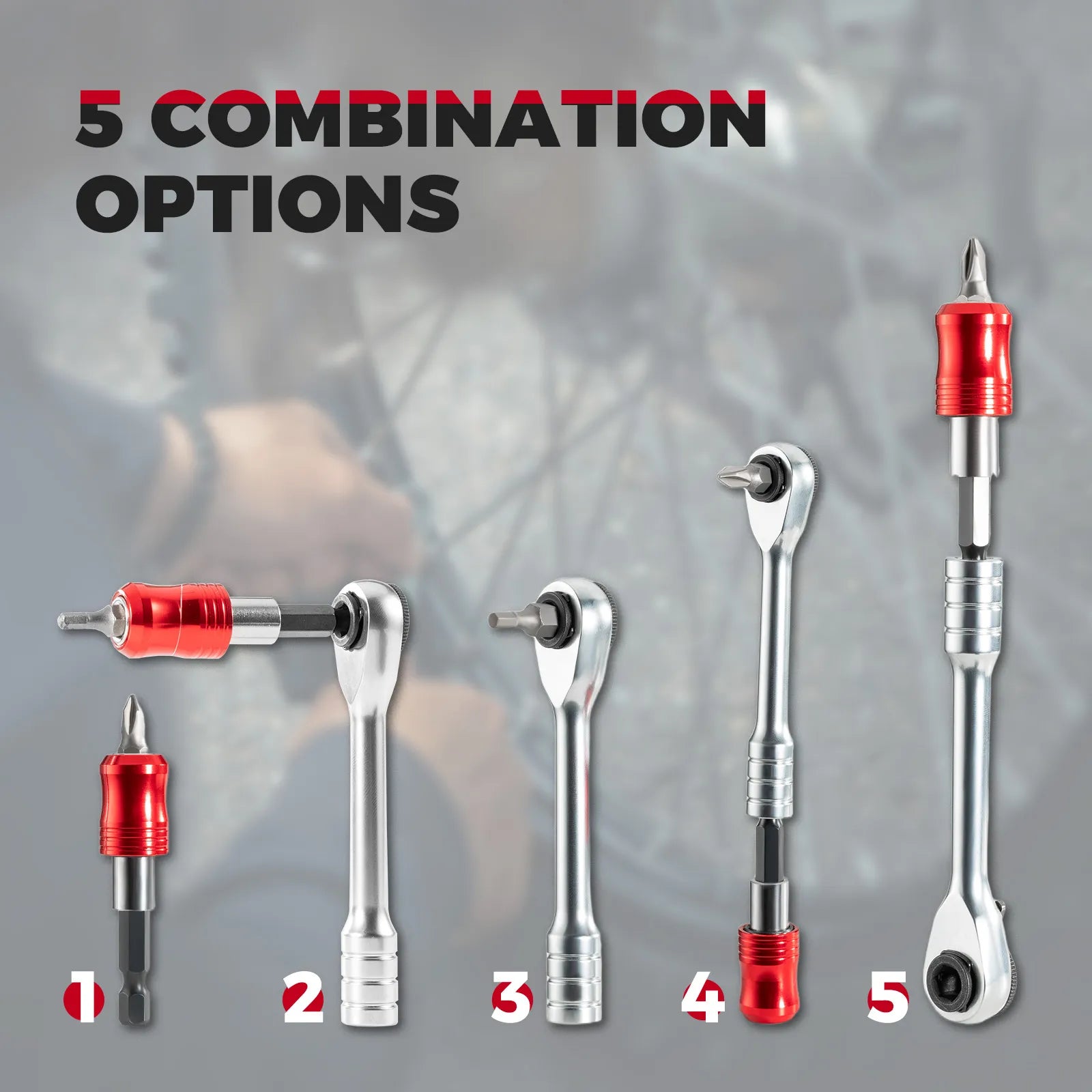 ROCKBROS compact folding ratchet tool kit for everyday bike repairs