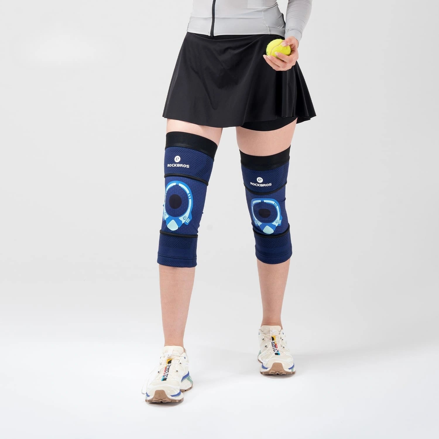 rockbros compression sun protection leg sleeves breathable uv protection anti-slip for cycling running