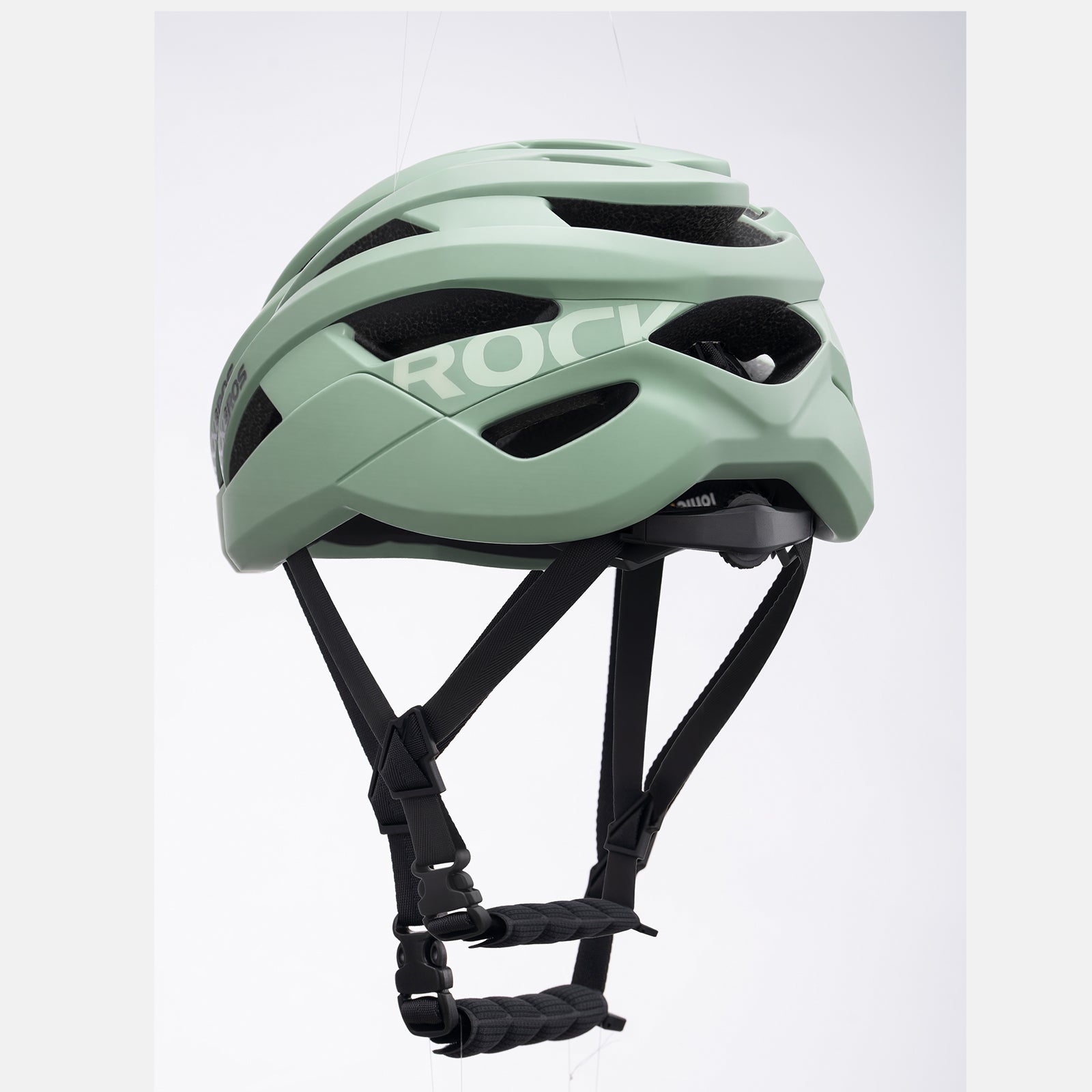 ROCKBROS cycling helmet with CPSC certification, ionic antibacterial liner, PC+EPS in-mold construction
#Color_Matte Green