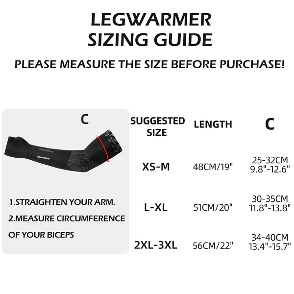 ROCKBROS unisex cycling arm warmers thermal sleeves with thumb holes for outdoor