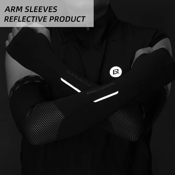 ROCKBROS unisex cycling arm warmers thermal sleeves with thumb holes for outdoor