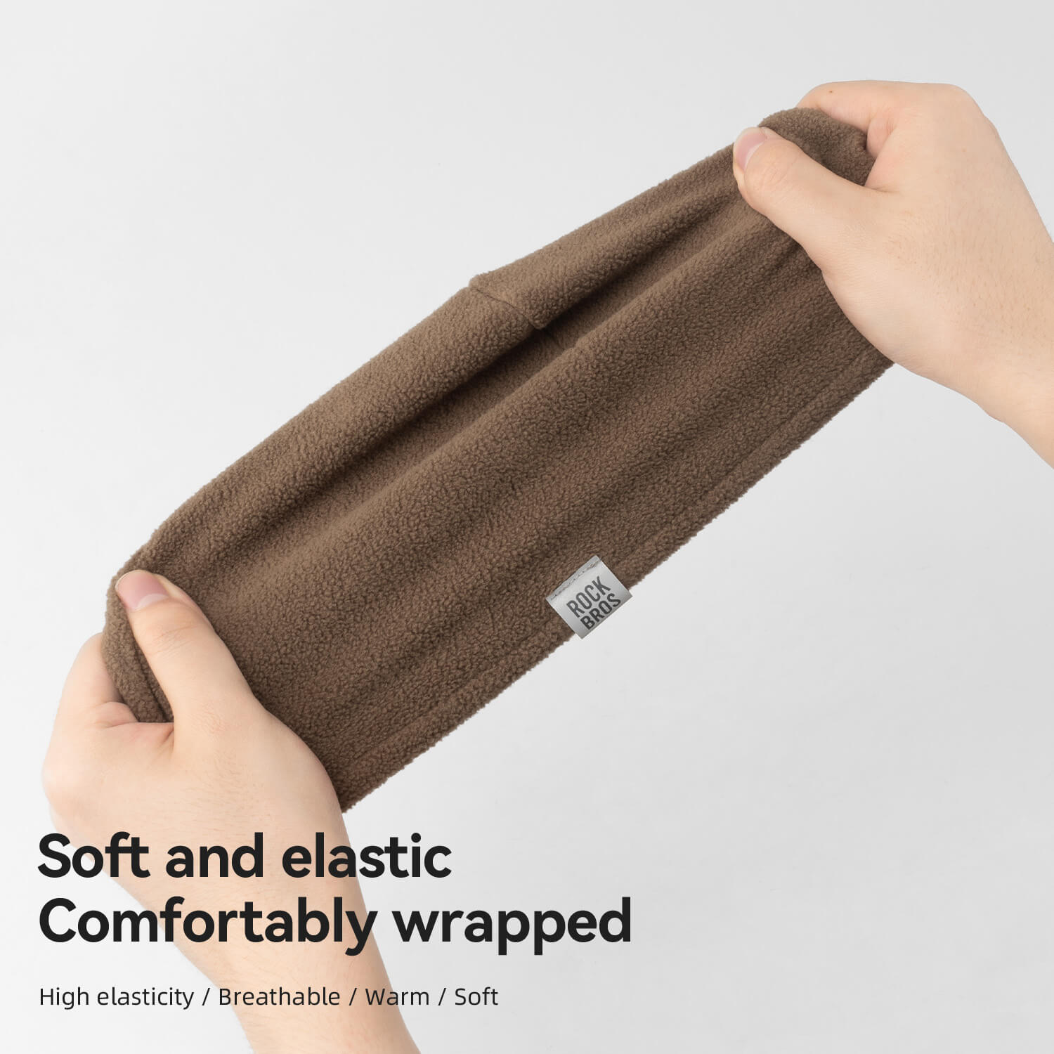 Close-up of fleece fabric detail on ROCKBROS reversible thermal cycling beanie.