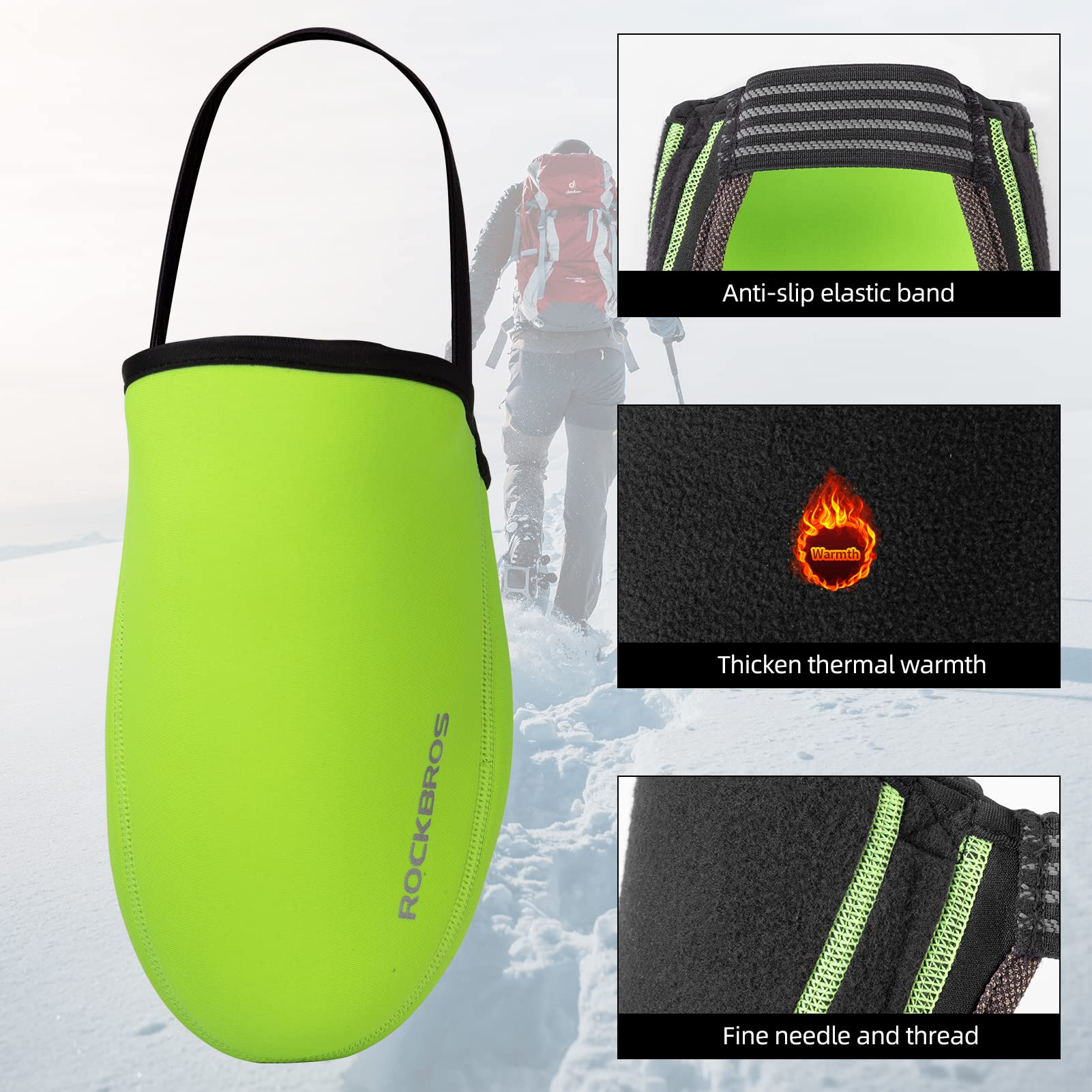ROCKBROS cycling shoe toe covers for wind and rain protection
#Color_Green