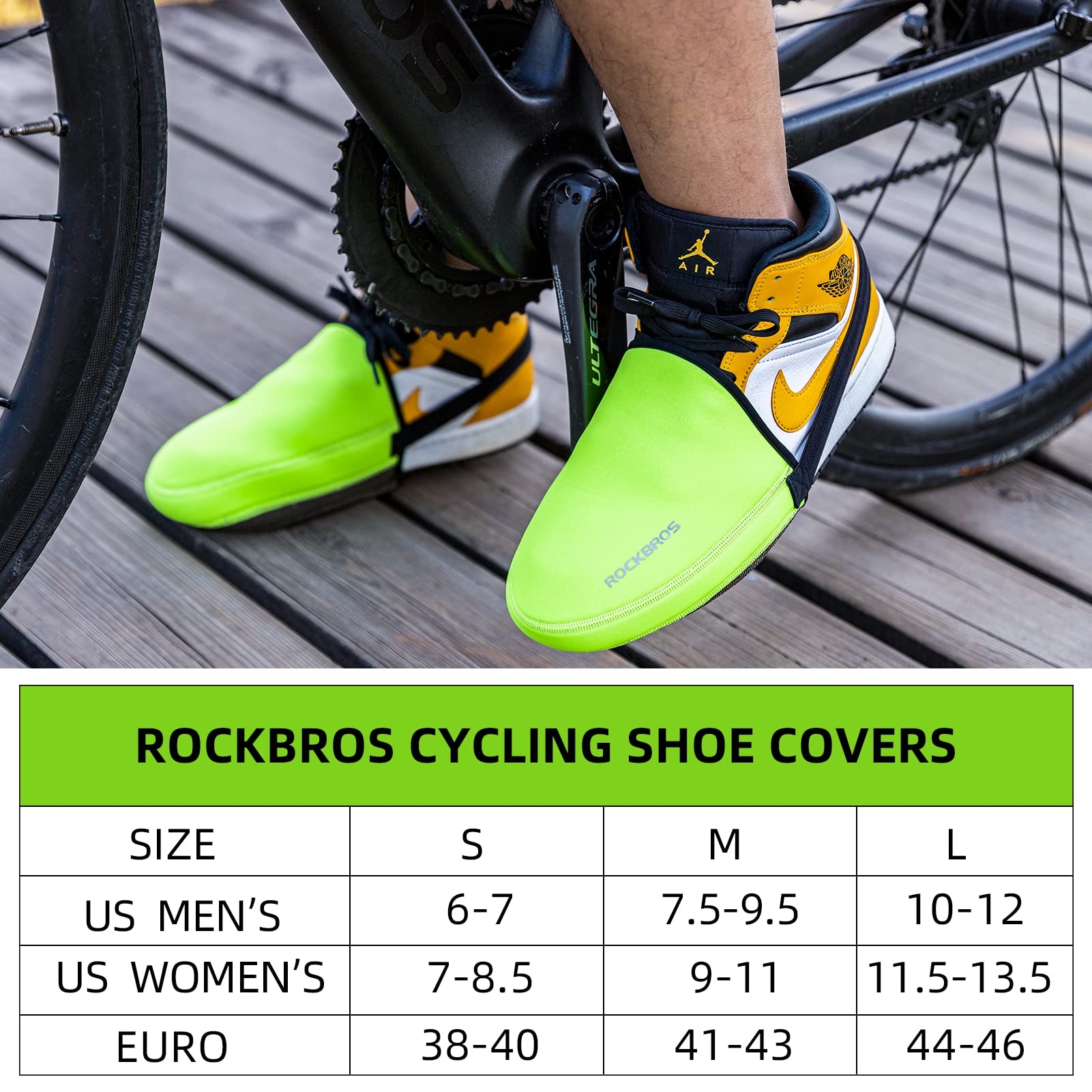 ROCKBROS cycling shoe toe covers for wind and rain protection
#Color_Green