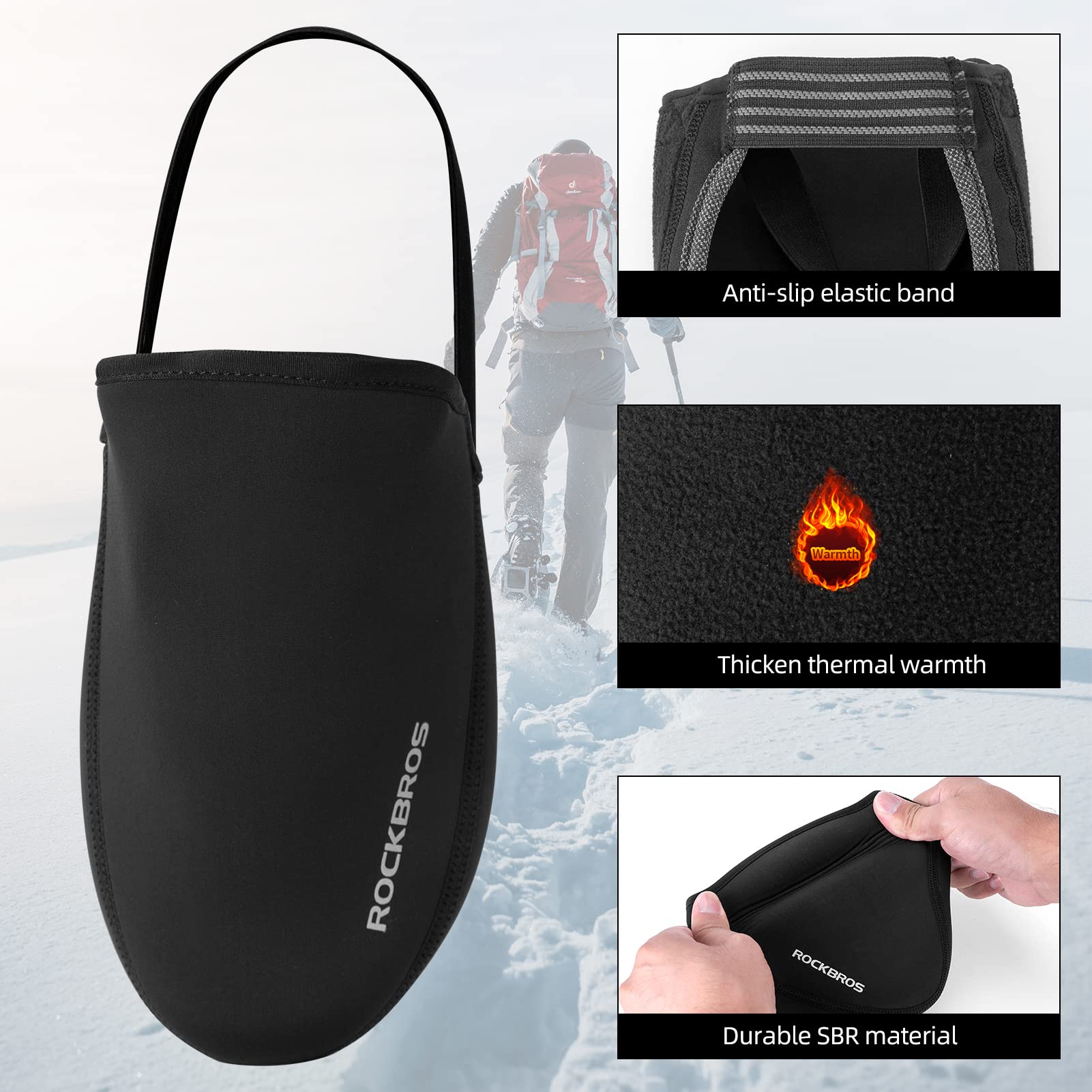 ROCKBROS cycling shoe toe covers for wind and rain protection
#Color_Black