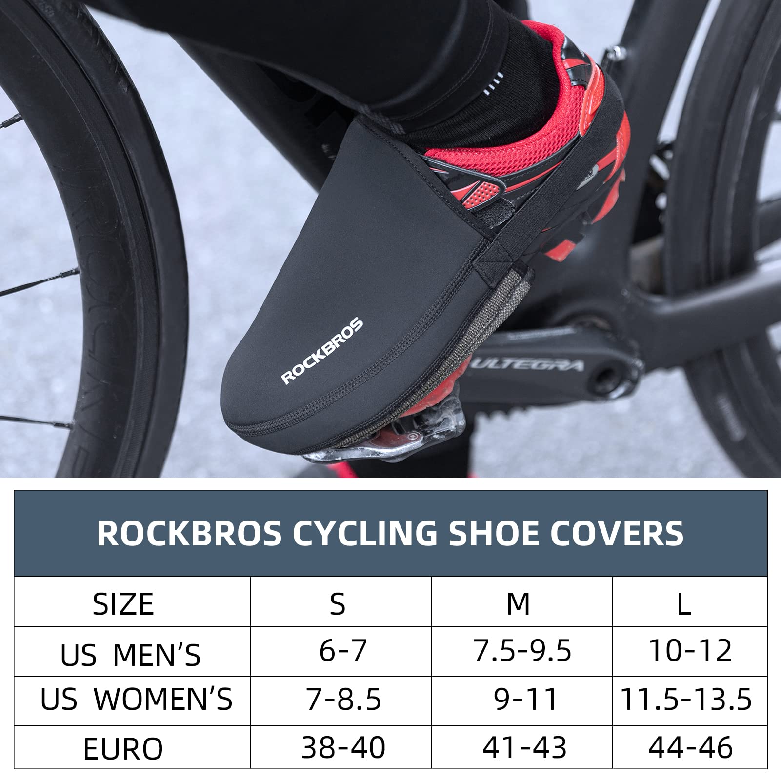 ROCKBROS cycling shoe toe covers for wind and rain protection
#Color_Black
