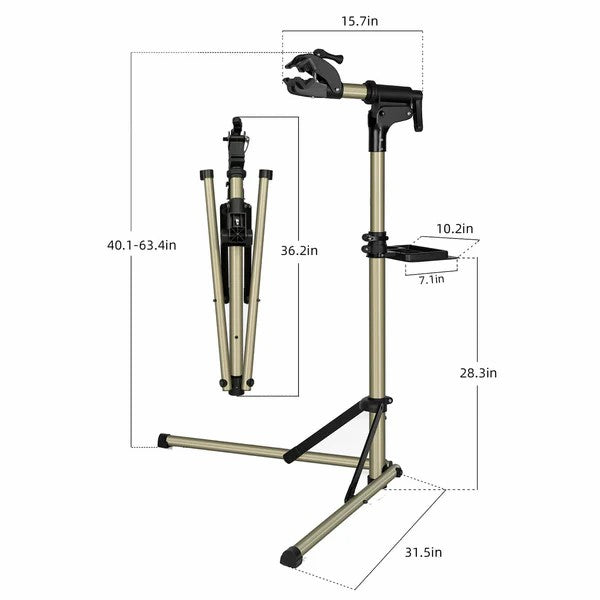 ROCKBROS double-leg bike repair stand with adjustable height and sturdy aluminum construction.