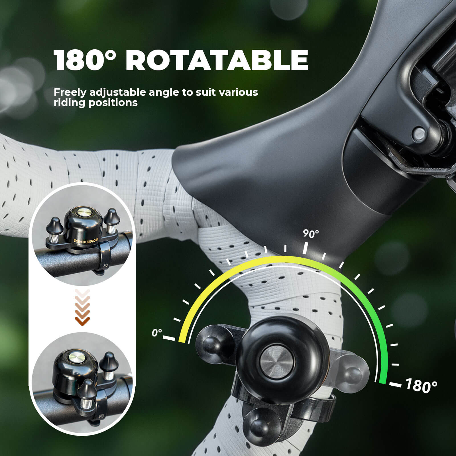 ROCKBROS double strike bike bell loud bicycle handlebar bell