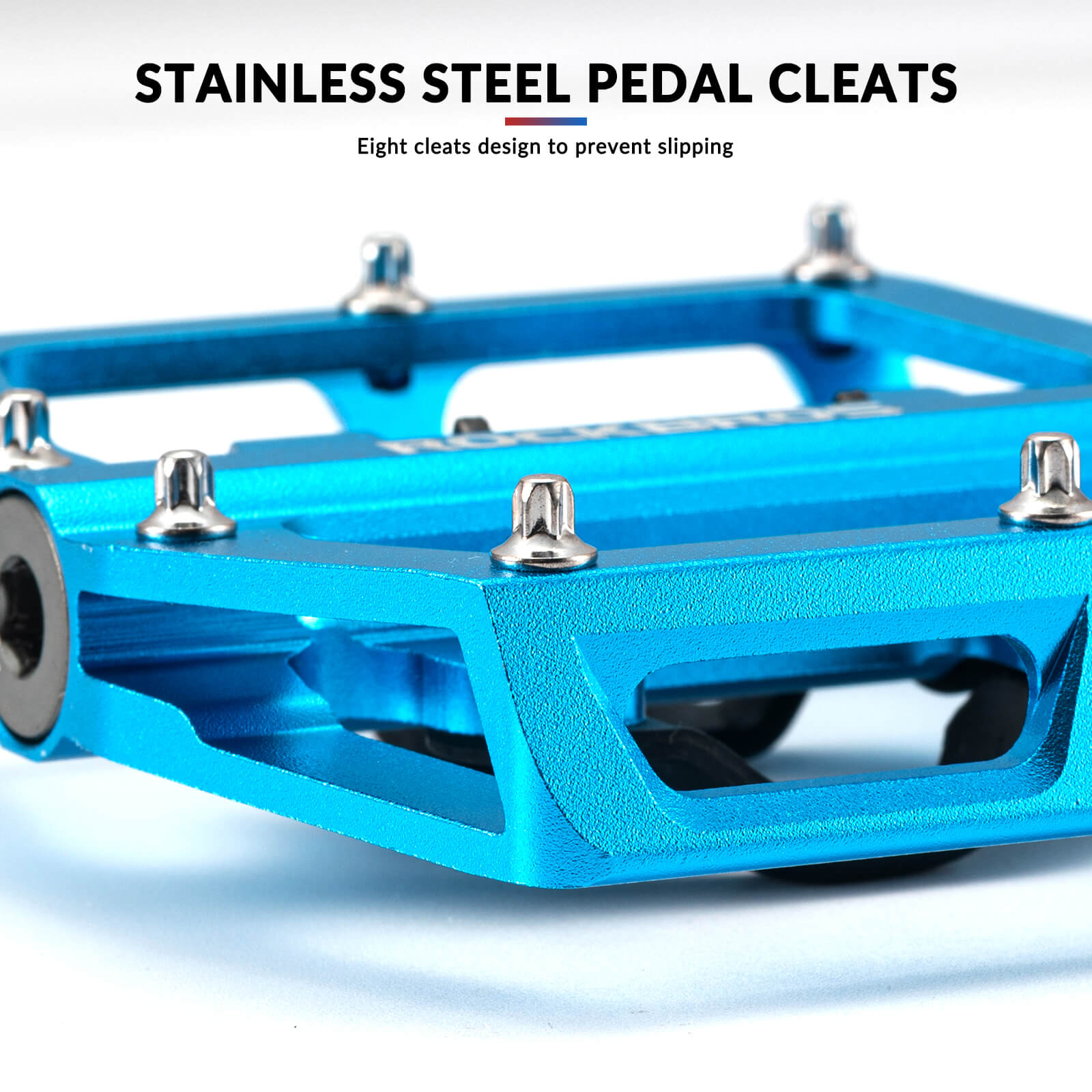 ROCKBROS Dual-Use Clipless & Flat Bike Pedals showing clipless and flat sides for mountain biking
#Color_Blue