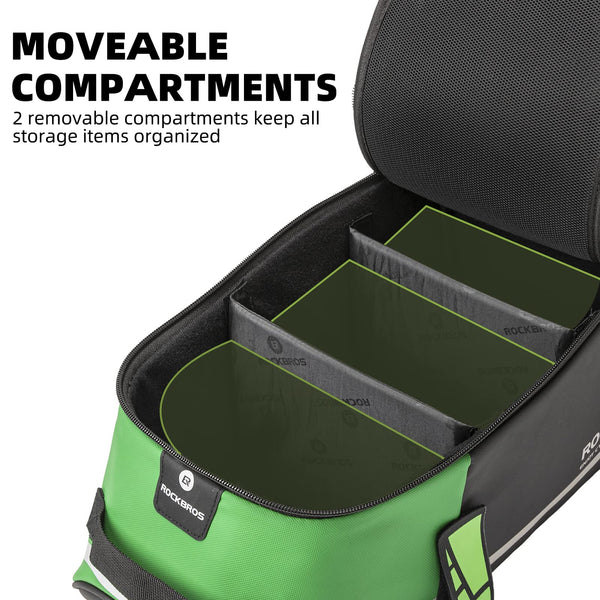 ROCKBROS multifunctional bike rear rack bag for commuting and touring rides.