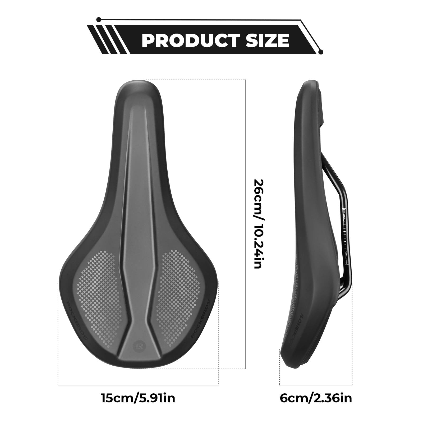 ROCKBROS eco-friendly PVC leather comfortable bike saddle with ventilation groove for road cycling and daily riding