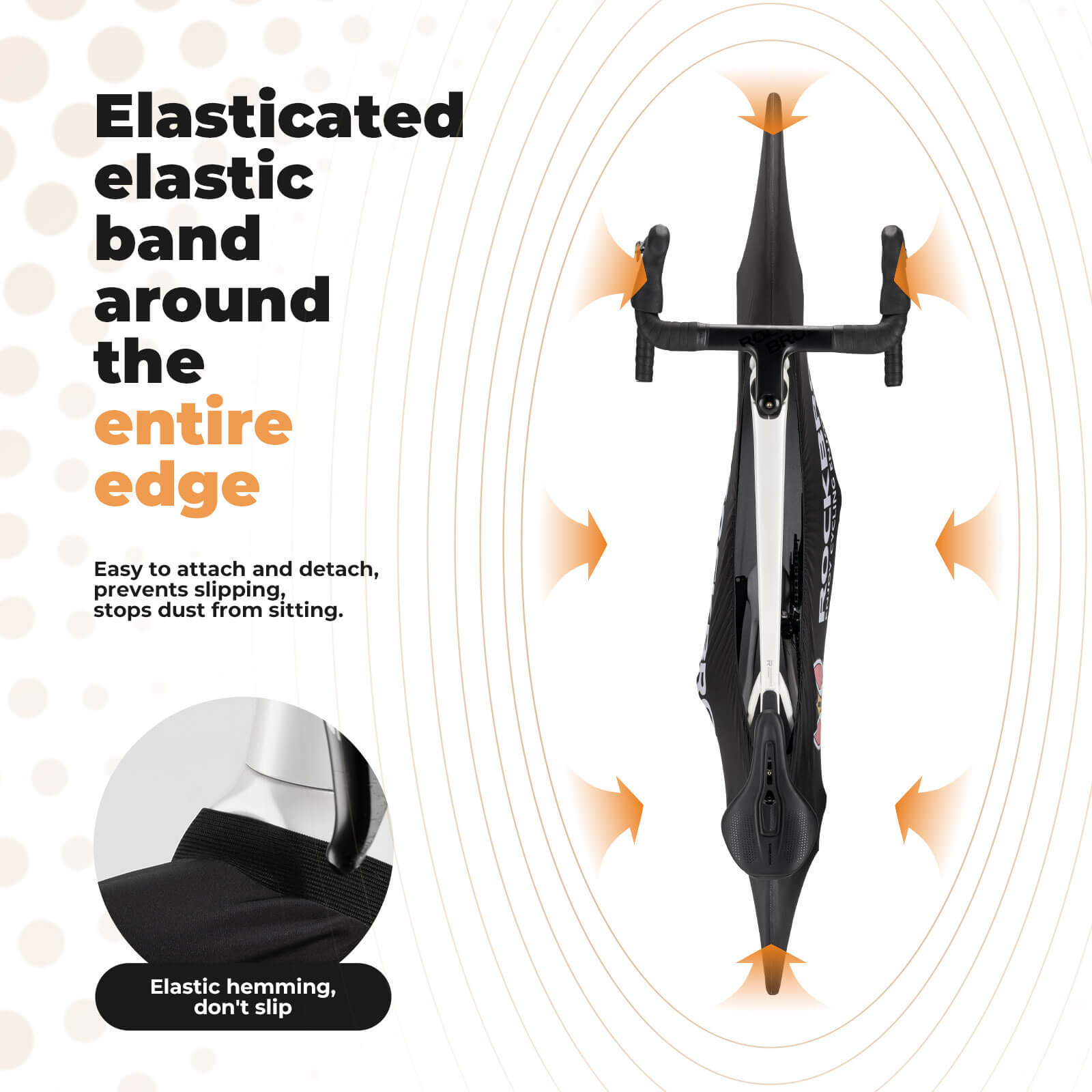 ROCKBROS elastic bike saddle dust cover for indoor storage and dust protection