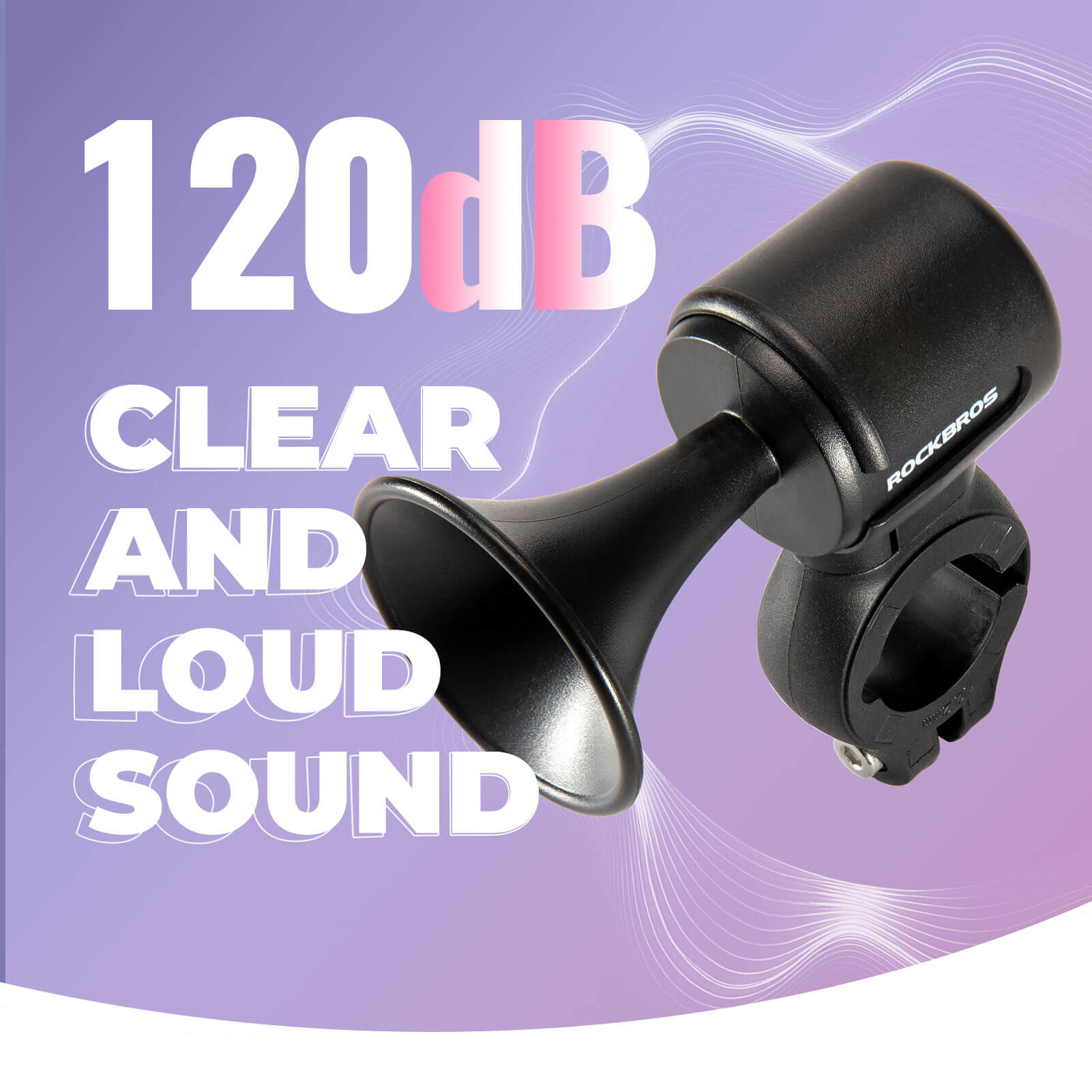 ROCKBROS electric bike horn alarm 120dB loud bicycle bell for safe riding