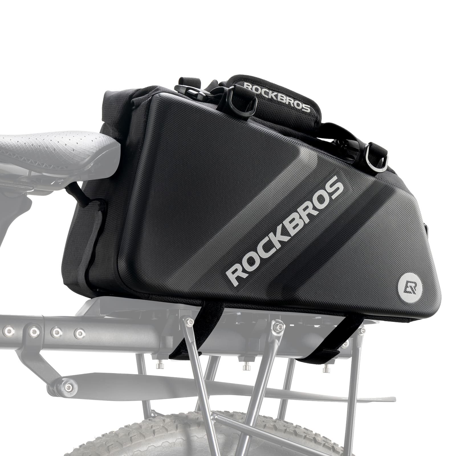 ROCKBROS EVA Hard Shell Bicycle Rear Rack Bag Large 11.6L Capacity for Commuting and Bike Touring