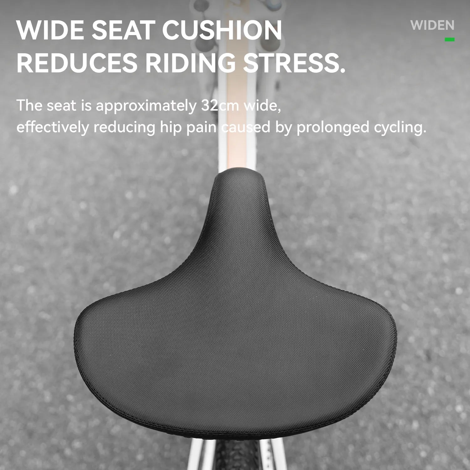 ROCKBROS extra wide bike seat cushion with thick padding for comfortable long rides