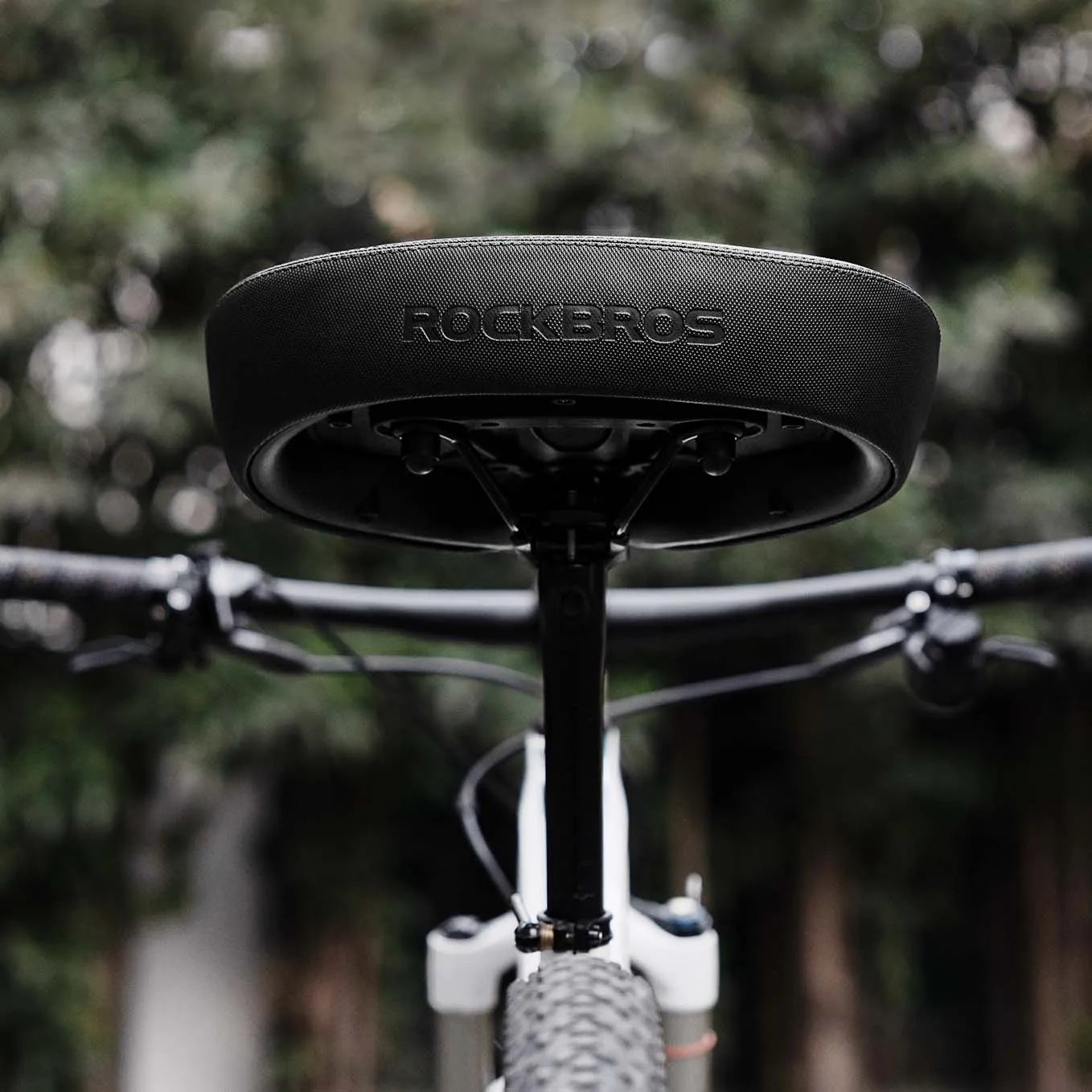 ROCKBROS extra wide bike seat cushion with thick padding for comfortable long rides