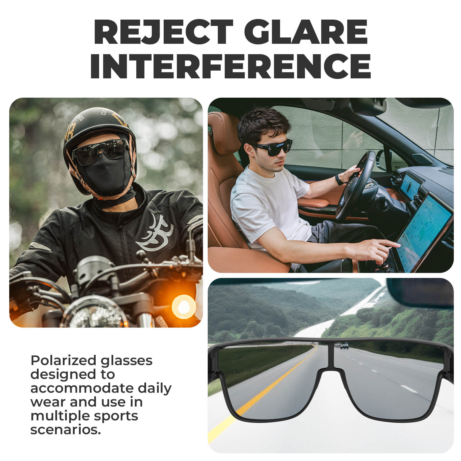 ROCKBROS polarized fit over sunglasses for glasses wearers with full wrap-around design
