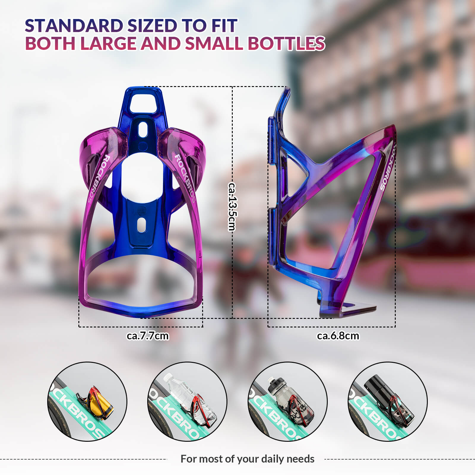 ROCKBROS FK-338 blue and purple water bottle cage, lightweight and durable
#Color_Blue Purple