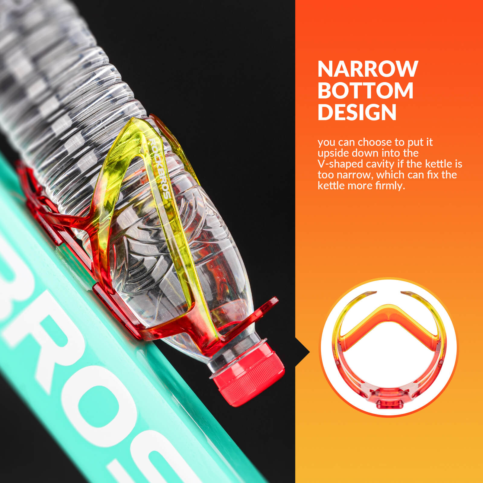 ROCKBROS FK-338 red and yellow water bottle cage, sturdy and easy to install
#Color_Red Yellow