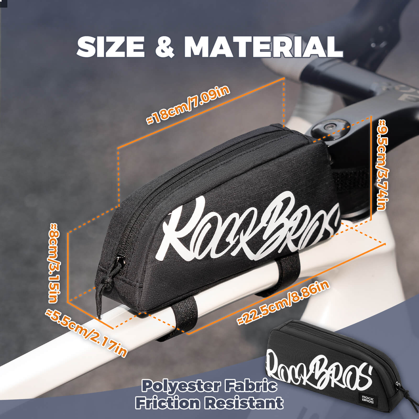 ROCKBROS FlashRide Sketch 0.8L Bike Top Tube Bag for cycling storage