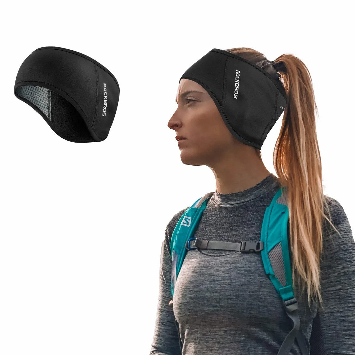 ROCKBROS fleece ear warmers headband for men and women, warm winter ear cover
#Style_Women