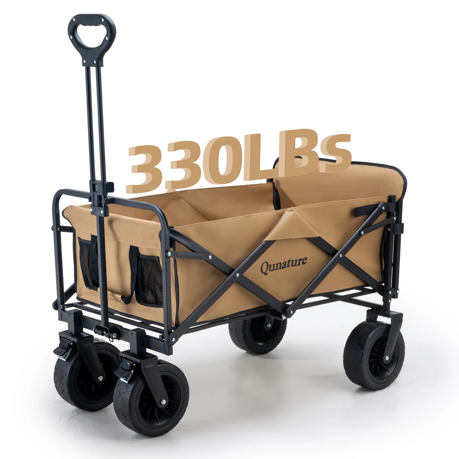 ROCKBROS 150L Foldable Camping Wagon with All-Terrain Wheels and Heavy-Duty Steel Frame