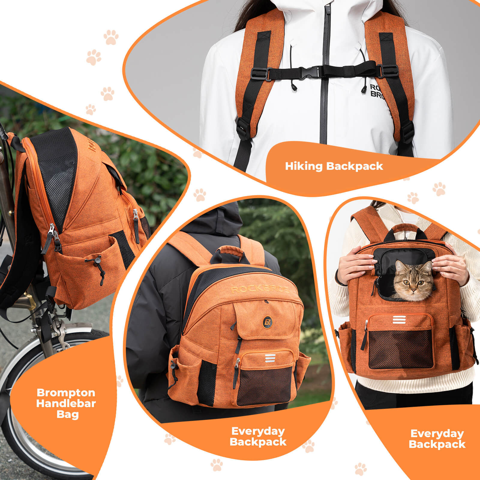 ROCKBROS Foldable Pet Handlebar Bike Bag for Brompton foldable bikes