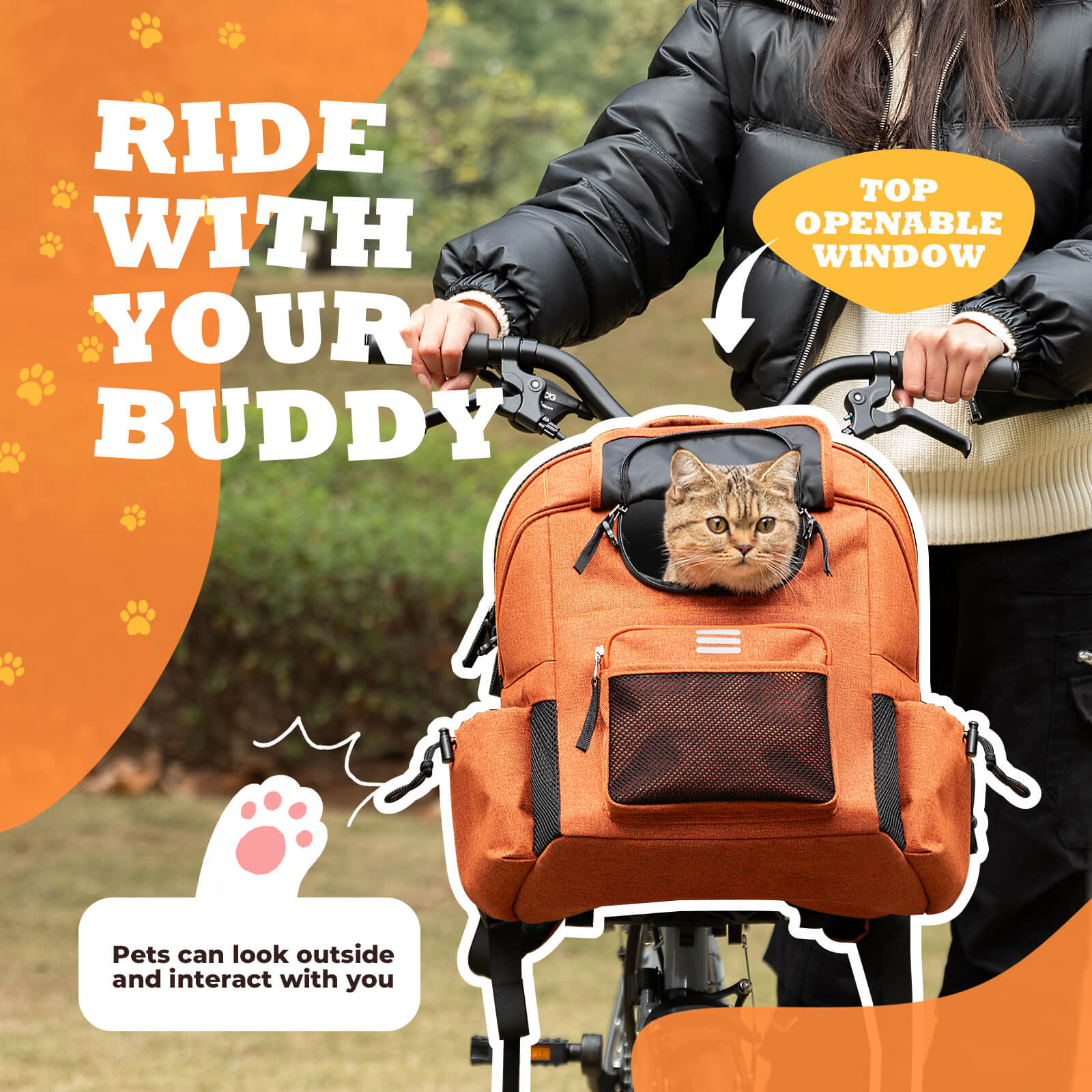 ROCKBROS Foldable Pet Handlebar Bike Bag for Brompton foldable bikes