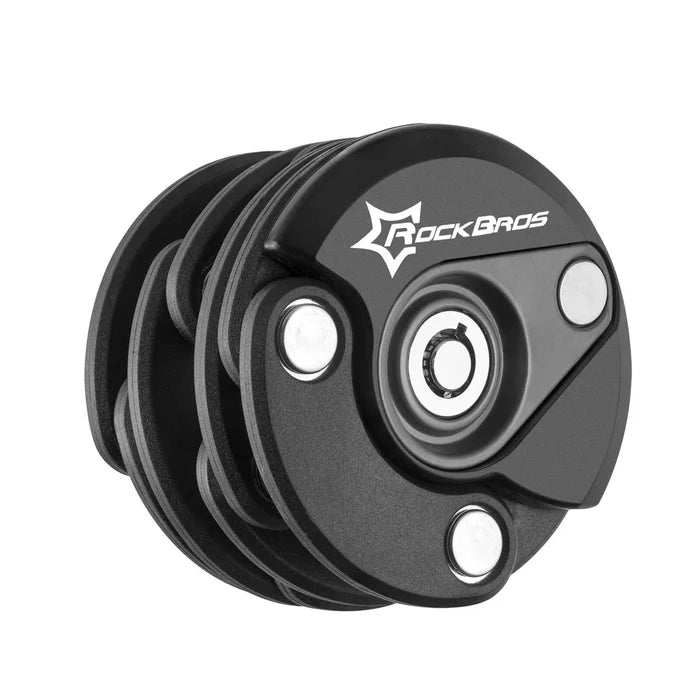 ROCKBROS folding bike lock with high security and durable steel design
#Style_Round(black)