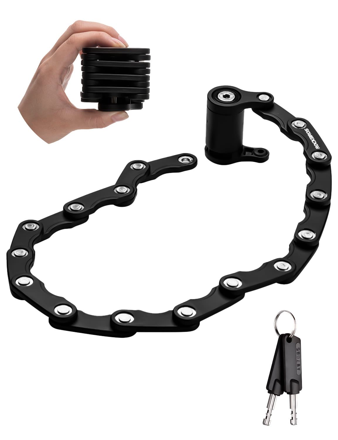 ROCKBROS folding bike lock with high security and durable steel design