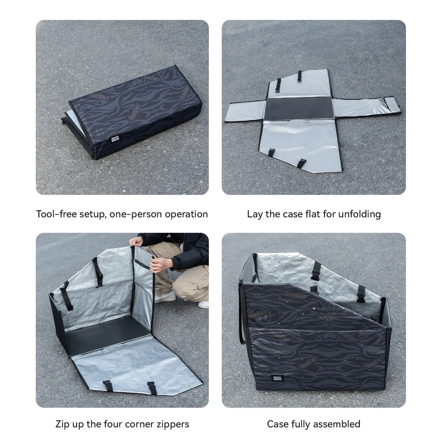 ROCKBROS folding bike storage bag for travel transport and organized bicycle protection