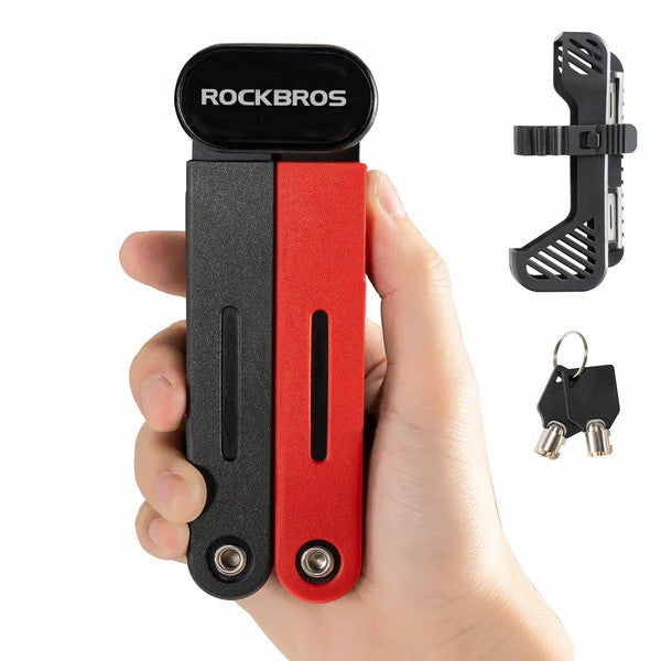 ROCKBROS folding heavy duty anti theft bike lock for secure bicycle parking