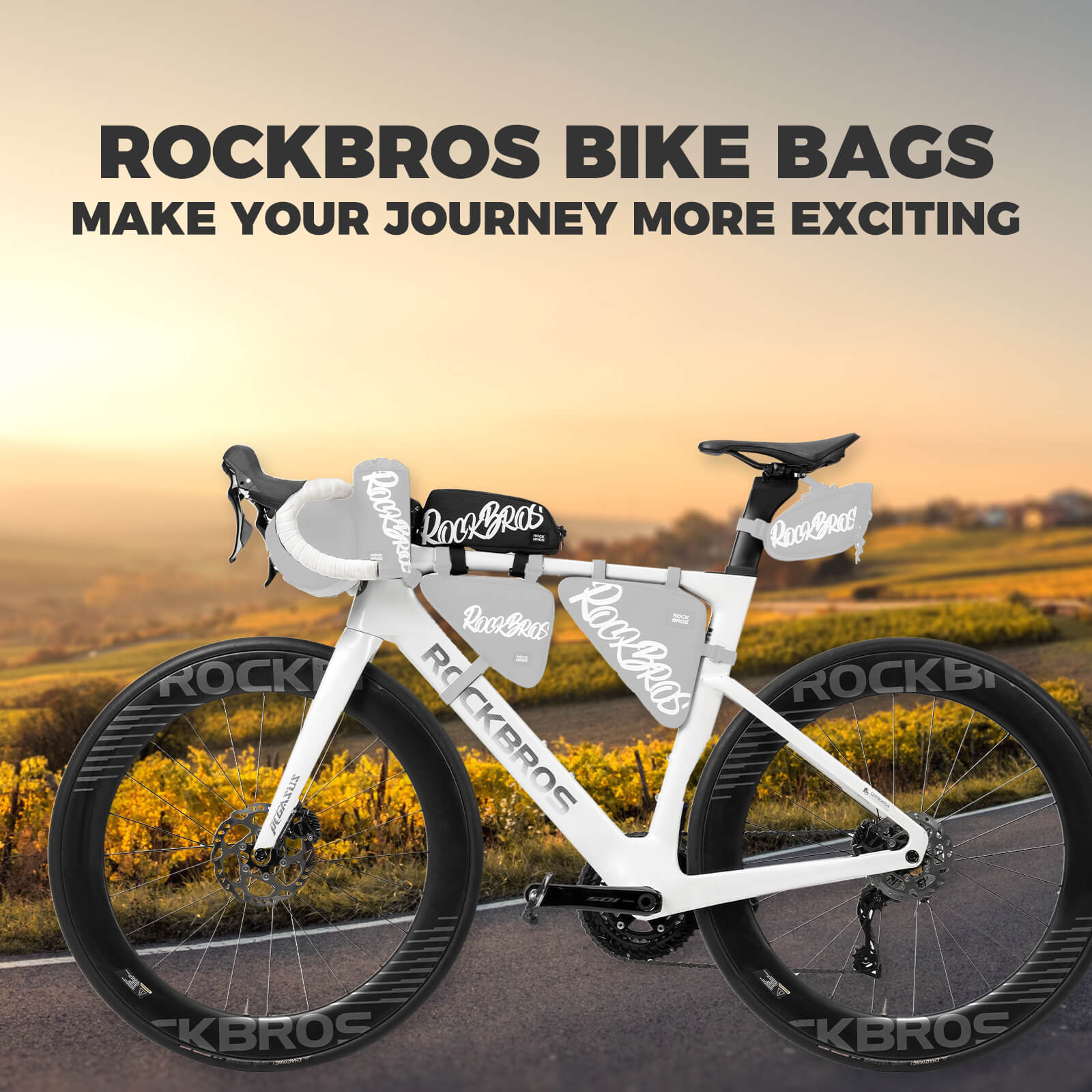 ROCKBROS G009 top tube bike frame bag for road and mountain bikes