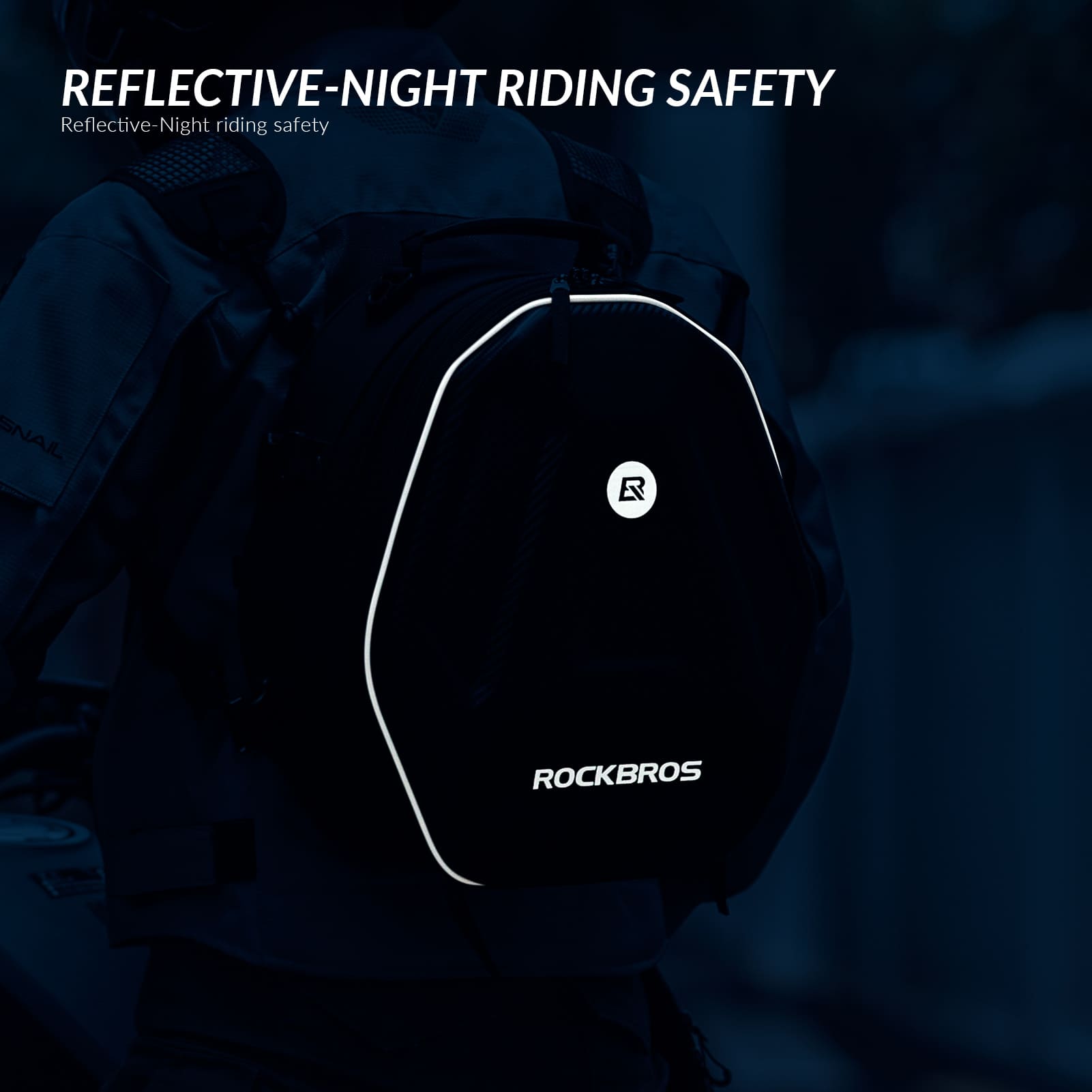 ROCKBROS Expandable Hard Shell Motorcycle Rear Seat Bag for Helmet Storage
