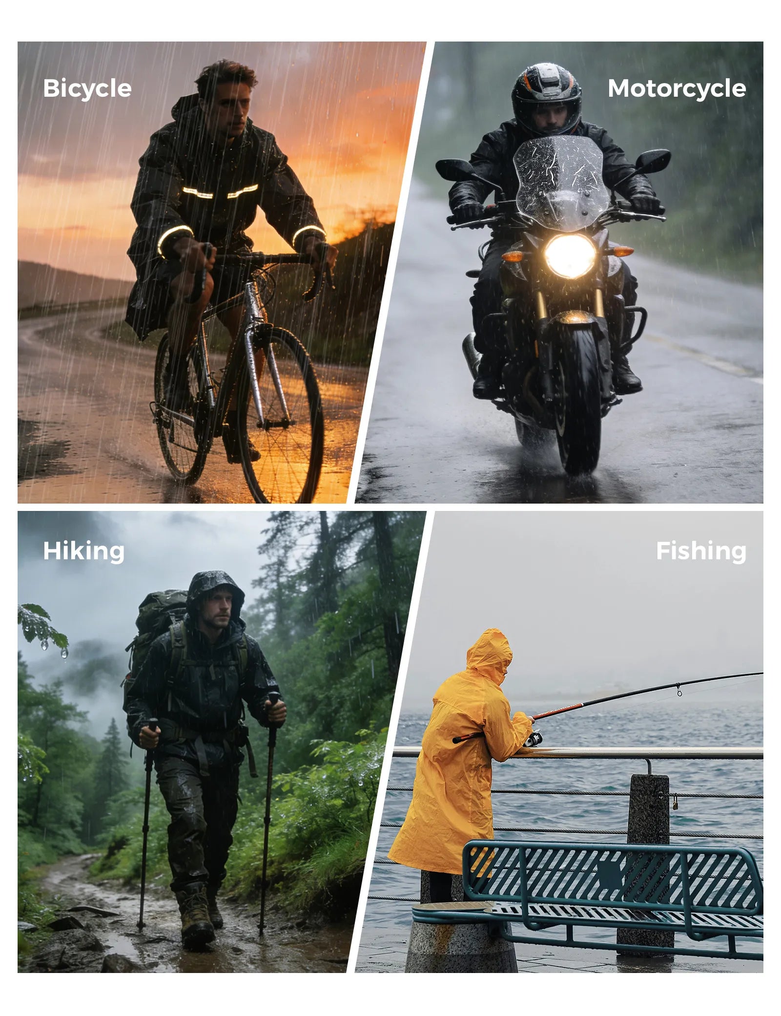 ROCKBROS hi-vis fluorescent green cycling rain pants with waterproof and reflective design for wet weather riding