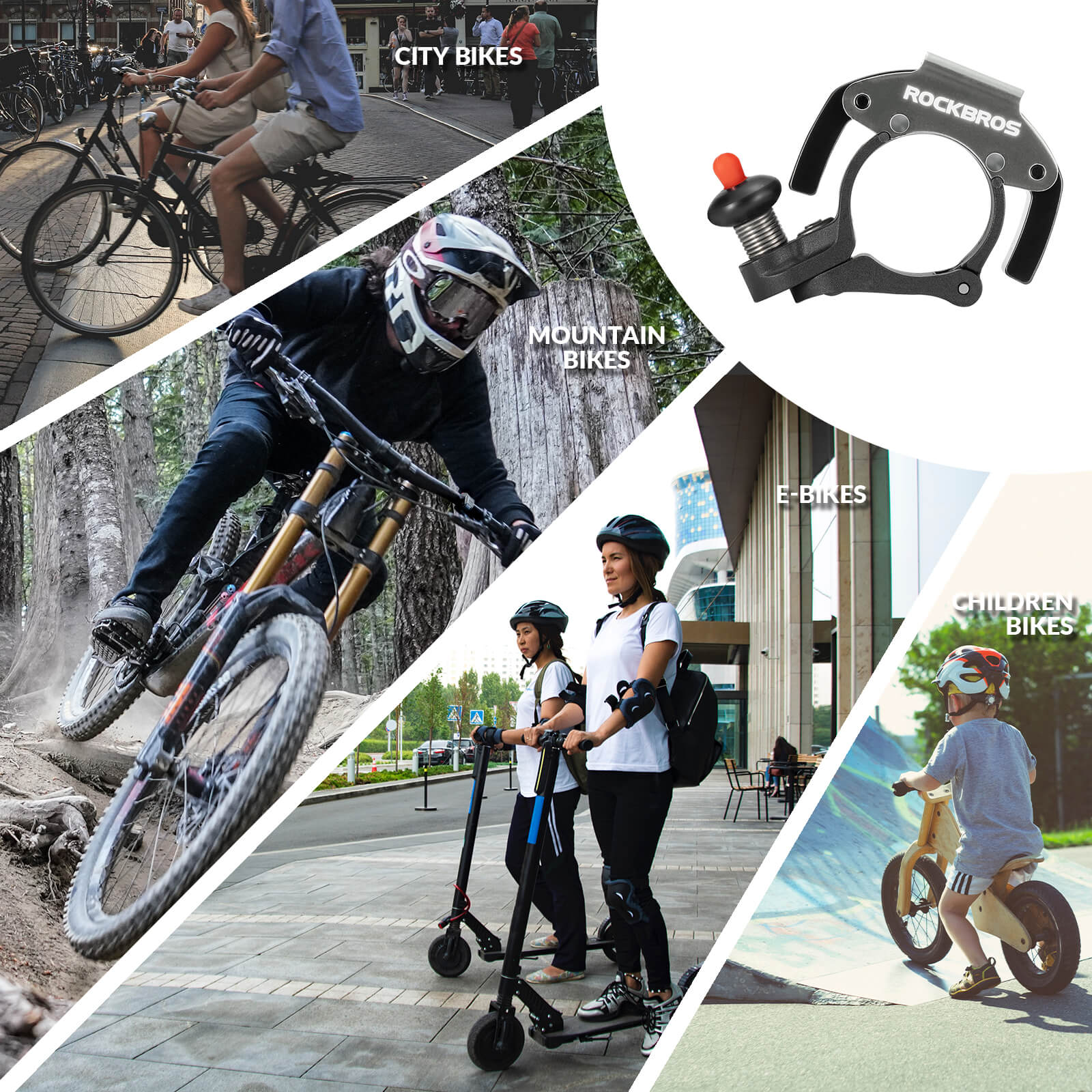 ROCKBROS Hidden Bike Bell - 100dB Crisp Sounding Stealth Bicycle Bell for MTB and Road Bikes
#Color_Titanium