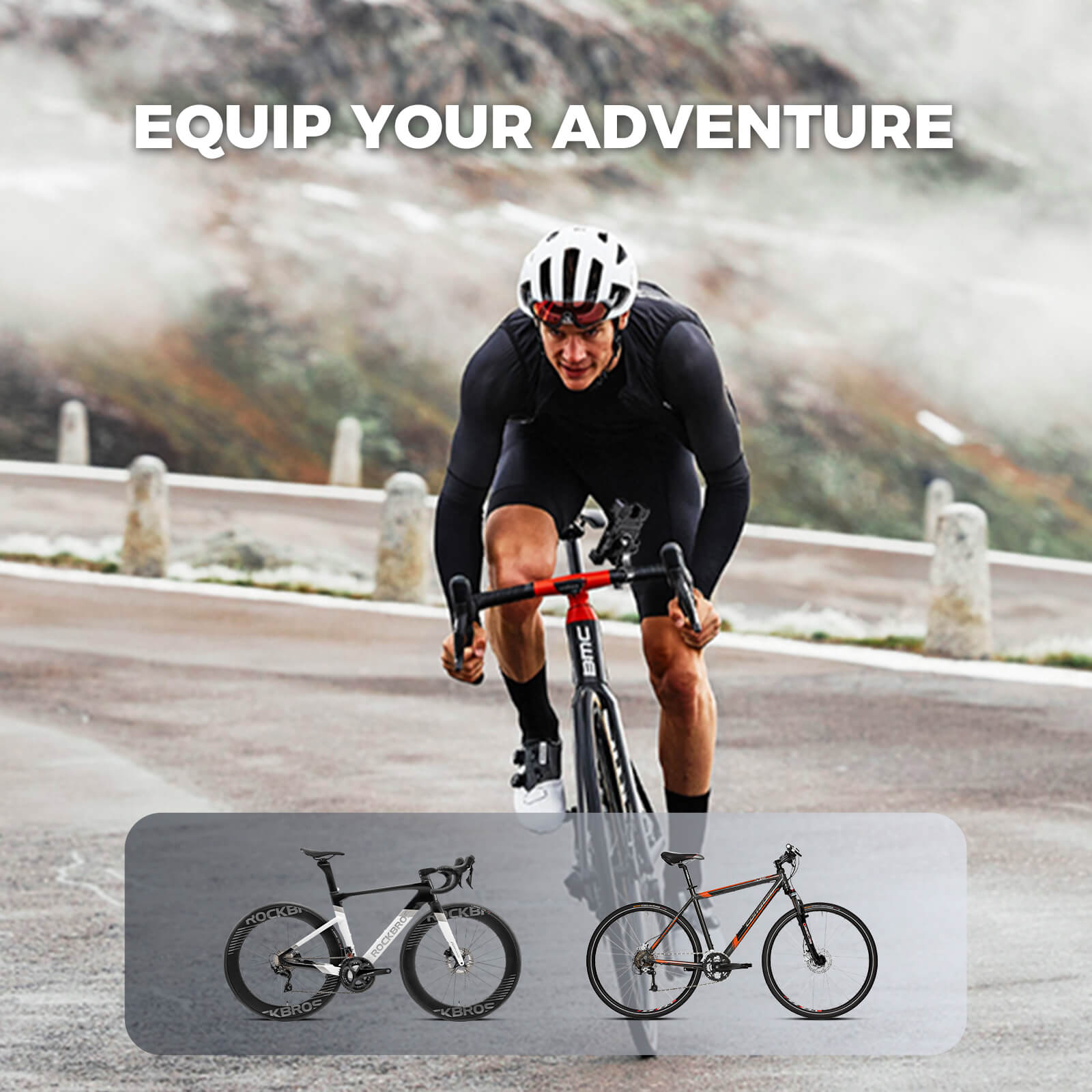 ROCKBROS HW-180 bike phone holder mounted on bicycle handlebar, secure phone mount for cycling