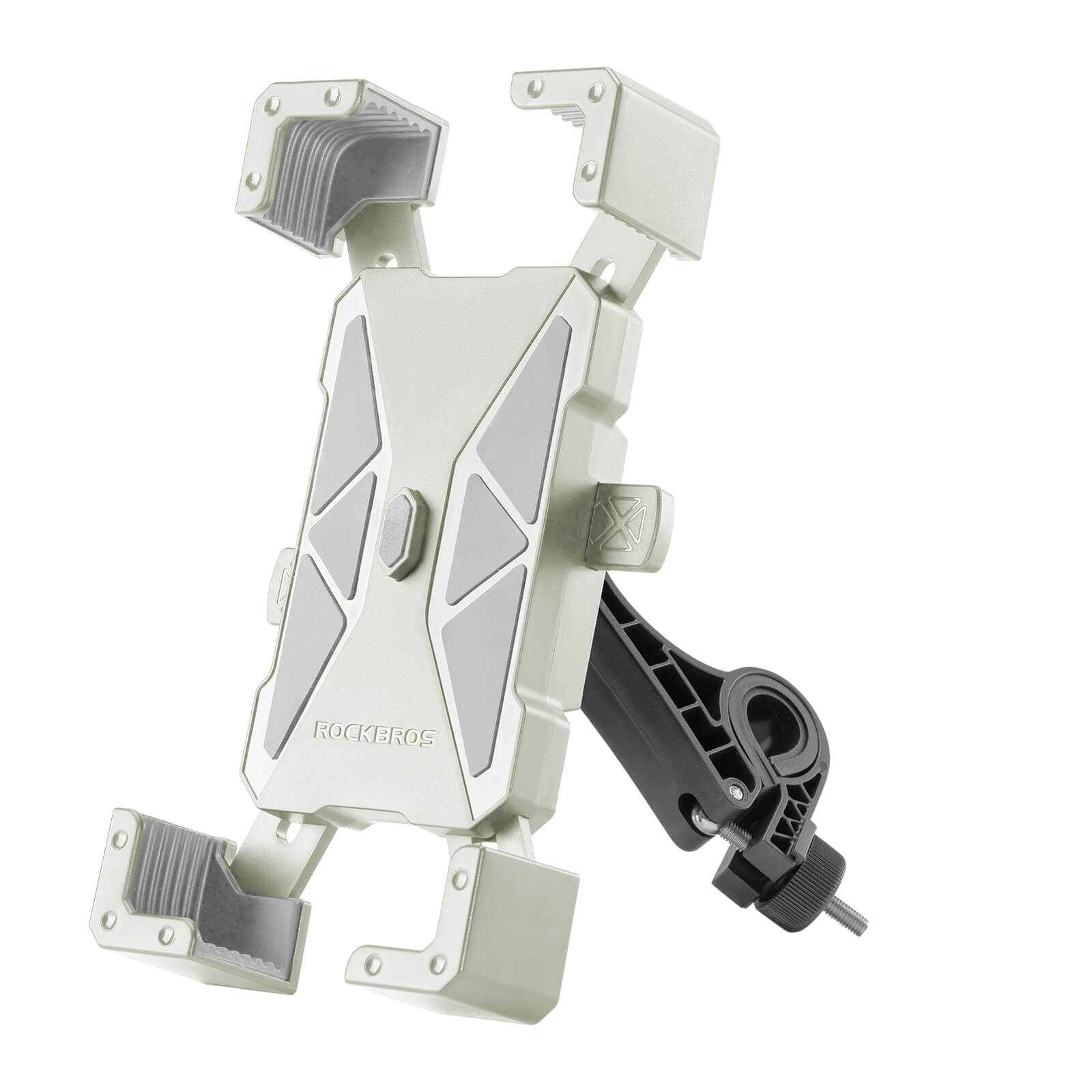 ROCKBROS HW-180 bike phone holder mounted on bicycle handlebar, secure phone mount for cycling
#Color_White