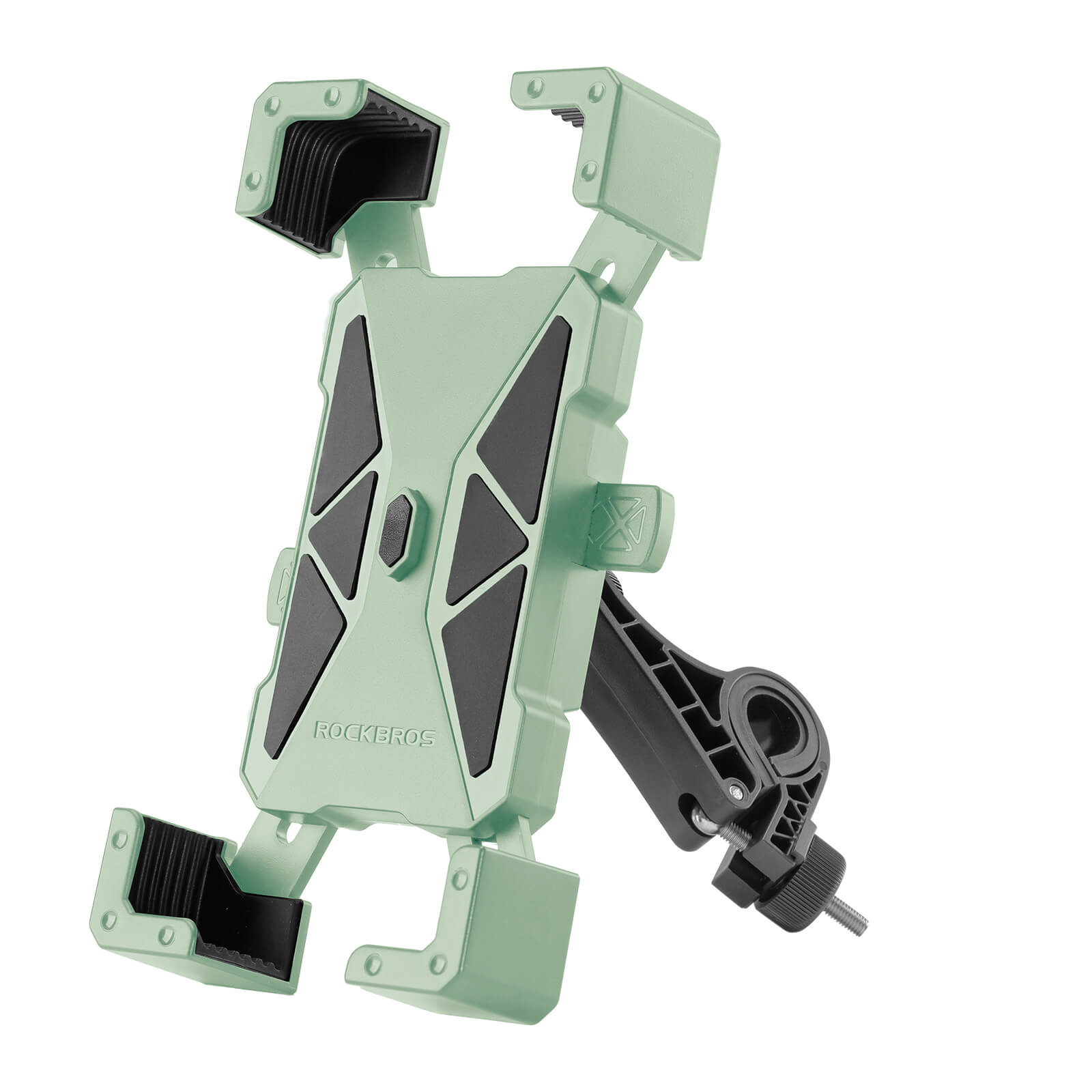 ROCKBROS HW-180 bike phone holder mounted on bicycle handlebar, secure phone mount for cycling
#Color_Green