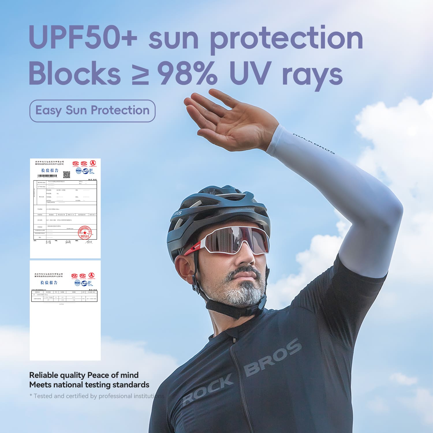 ROCKBROS Ice Silk Sun Protection Cycling Arm Sleeves for Summer Cycling and Outdoor Sports